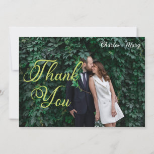Elegant Typographic Photo Thank You Card