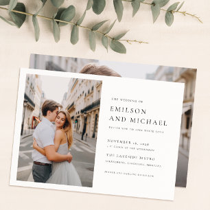 Elegant Typography 2 Photo Wedding Invitation