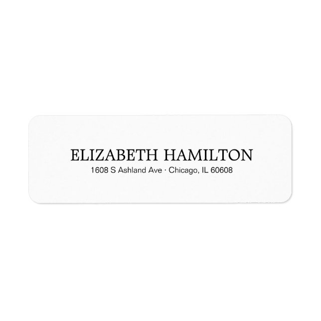 Elegant Typography Address Label (Front)