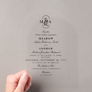 Elegant Typography Ampersand Monogram Wedding Acrylic Invitations