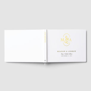 Elegant Typography Ampersand Monogram Wedding Guest Book