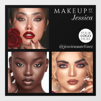 Elegant Typography Black 3 Photo Logo Makeup