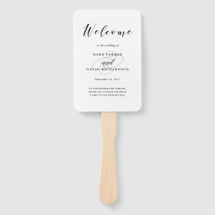 Elegant Typography   Black and White Wedding Hand Fan
