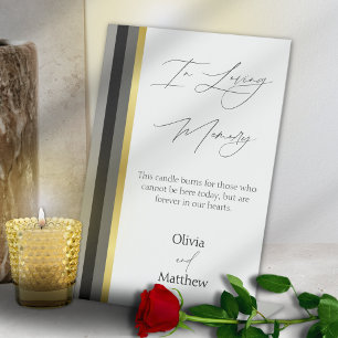 Elegant Typography Black White Gold Stripe Wedding Pedestal Sign