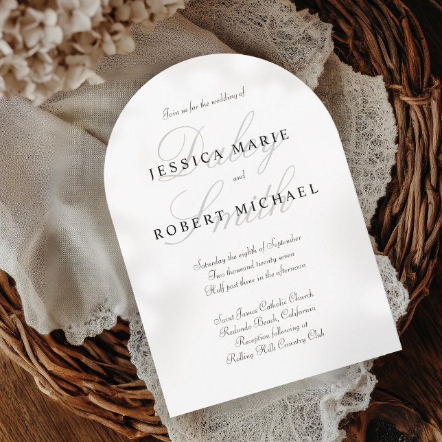 Elegant Typography Black & White Wedding Arch Invitation (Creator Uploaded)