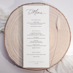 Elegant Typography Black & White Wedding Dinner Menu