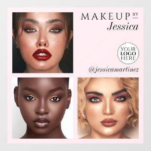 Elegant Typography Blush Pink 3 Photo Logo Makeup