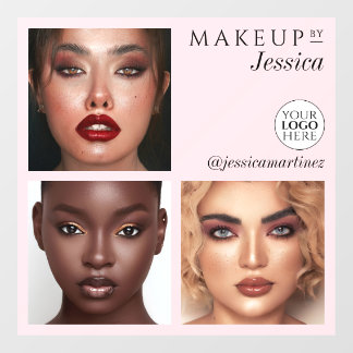 Elegant Typography Blush Pink 3 Photo Logo Makeup