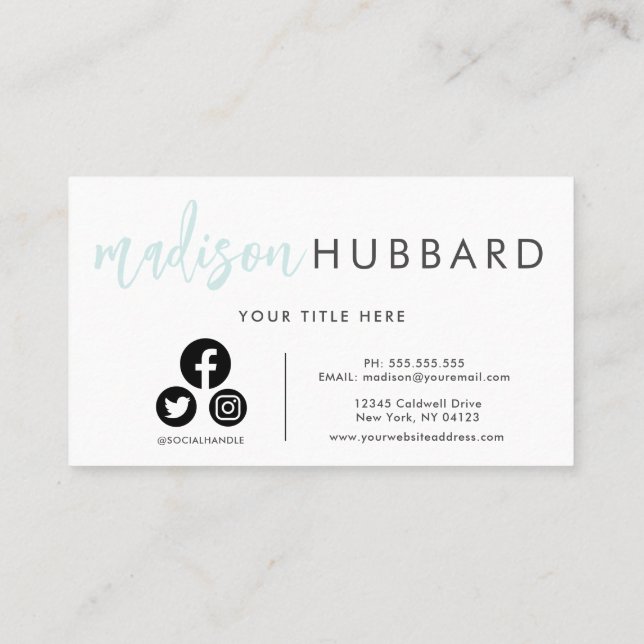 Elegant Typography Business Cards (Back)