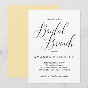 Elegant Typography Calligraphy Bridal Brunch Invitation