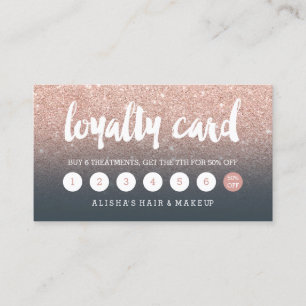 elegant typography charcoal rose gold loyalty card
