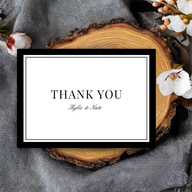 Elegant Typography Classic Border Folded Wedding Thank You Card (Creator Uploaded)