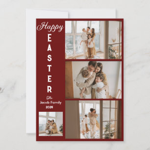 Elegant Typography Easter Family photo collage  Holiday Card