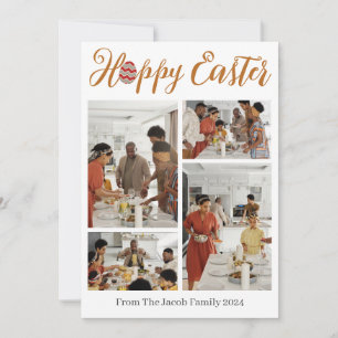 Elegant Typography Easter Family photo collage  Holiday Card