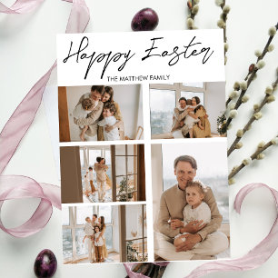 elegant typography easter family photo collage holiday card