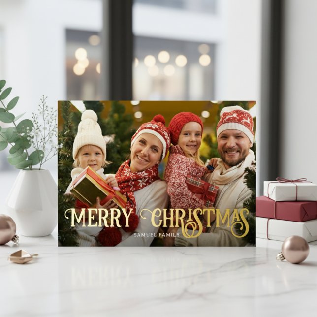 Elegant Typography Family Christmas Photo (Creator Uploaded)