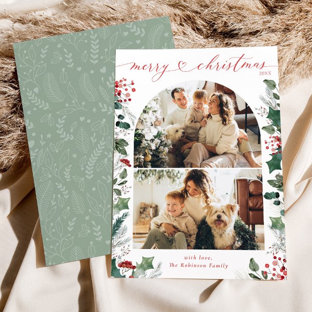Elegant Typography Family Photos Christmas Card  (Creator Uploaded)