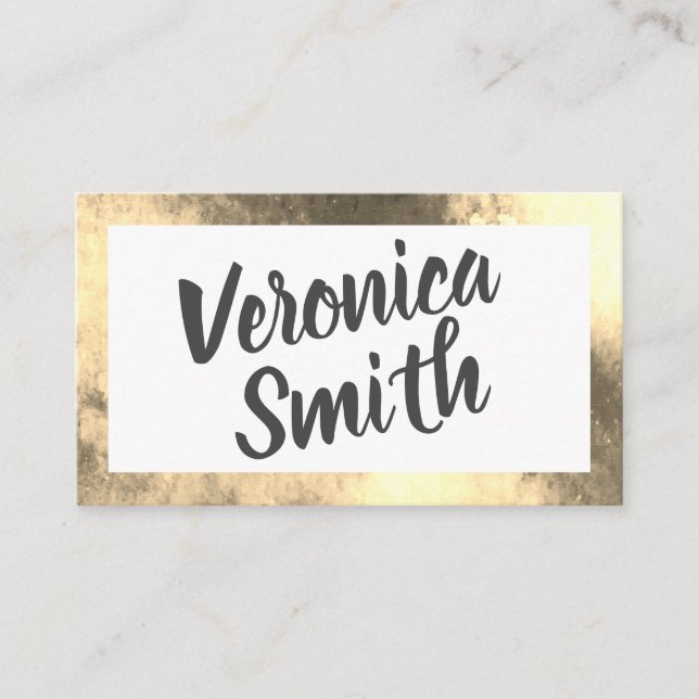 Elegant Typography / Gold Border Business Card (Front)