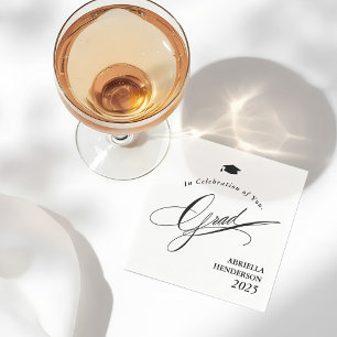 Elegant Typography Graduation Customisable Napkin
