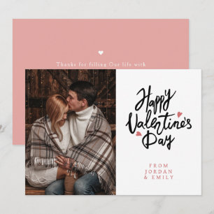 Elegant Typography Happy Valentine's Day 1 Photo Holiday Card