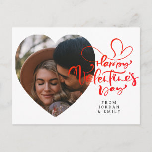 Elegant Typography Happy Valentine's Day 1 Photo Holiday Postcard