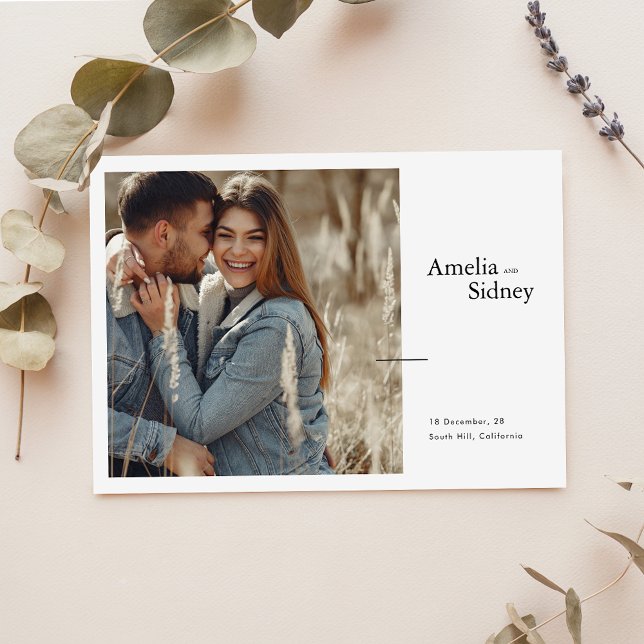 Elegant Typography Horizontal Photo Wedding Invitation (Creator Uploaded)