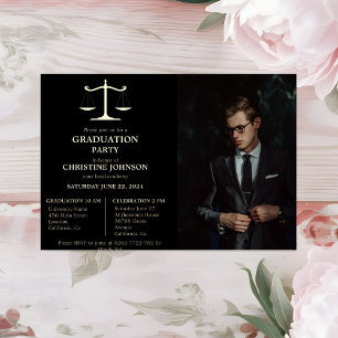 Elegant Typography Law School Graduation Party