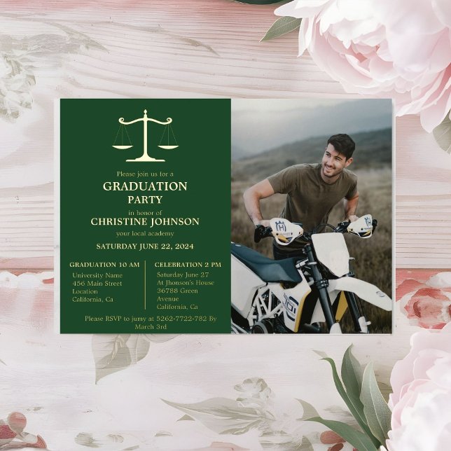 Elegant Typography Law School Graduation Party Foi (Creator Uploaded)