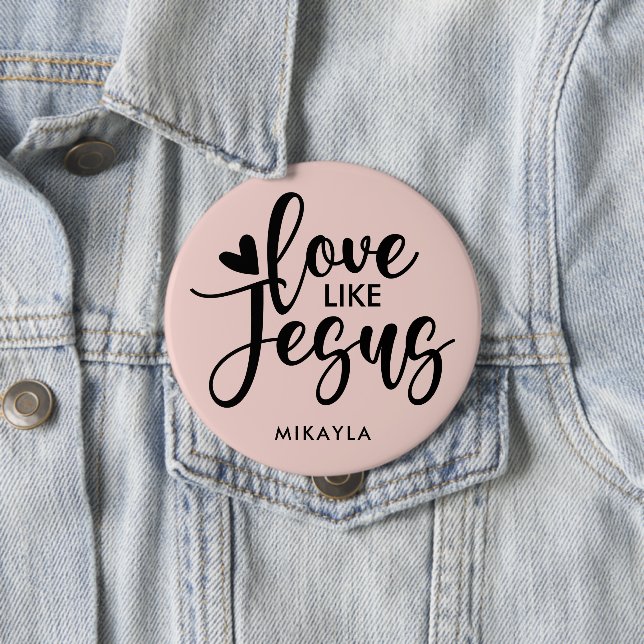 Elegant Typography Love Like Jesus | Name Button (In Situ)