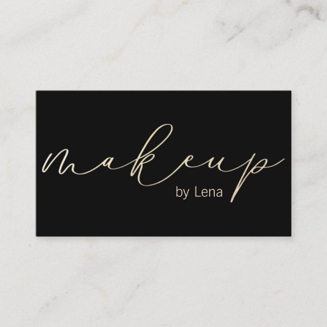 Elegant Typography Makeup  | Business Card (Front)