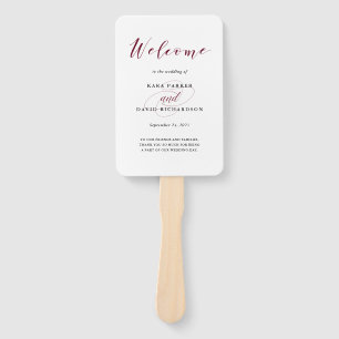 Elegant Typography   Marsala Wedding Hand Fan