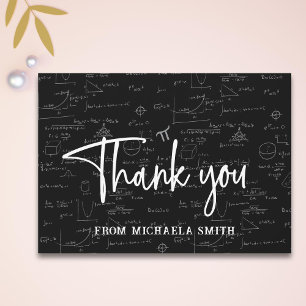 Elegant Typography Mathematics Formulas Graduation Thank You Card