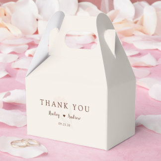 Elegant Typography Minimal Floral Wedding Favour Box
