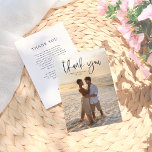 Elegant Typography Minimal Photo Wedding Thank You Card<br><div class="desc">An elegant photo thank you card to match our Happily Ever After Party Photo Wedding collection. This design features your photo and "thank you" in elegant typography! The back of the card features a custom heartfelt thank-you message to express your gratitude to friends and family. View the collection linked on...</div>