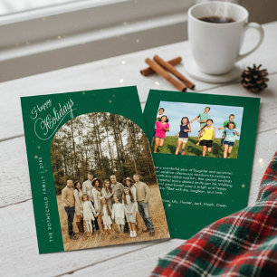 Elegant Typography Modern Family Photo in Arch  Holiday Card