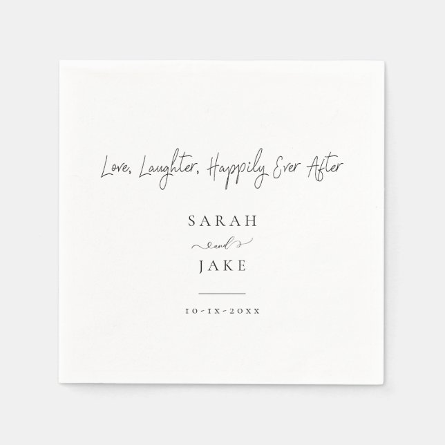 Elegant Typography: Modern"Love wedding napkins (Front)