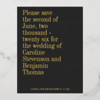 Elegant Typography Modern Save The Date Gold