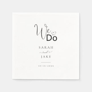 Elegant Typography: Modern We Do wedding napkins