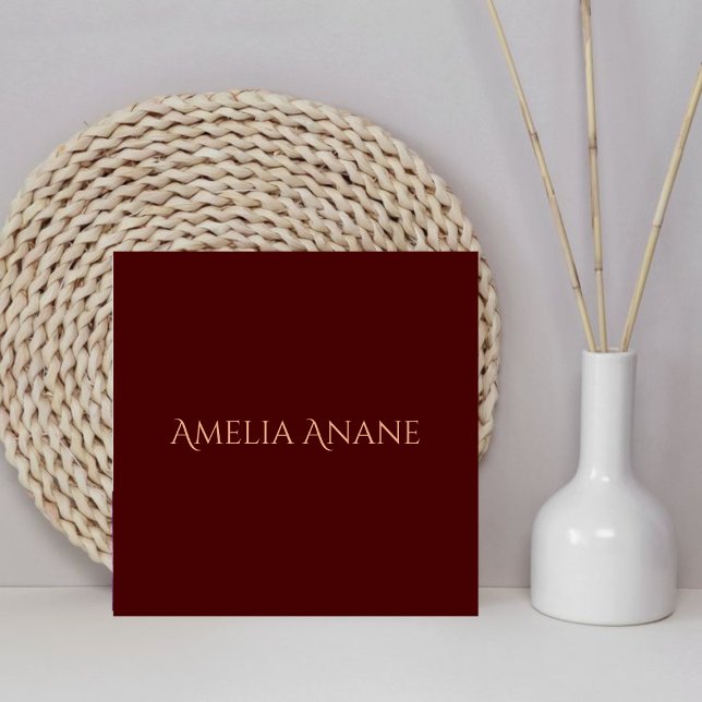 Elegant Typography Name Dark Red & Blush Pink  Tile (Creator Uploaded)