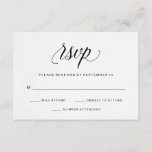 Elegant Typography on Watercolor Paper RSVP<br><div class="desc">These simple and minimal wedding RSVP cards feature black calligraphy on a white,  faux watercolor paper background.</div>