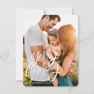 Elegant Typography Photo Christmas Holiday Card