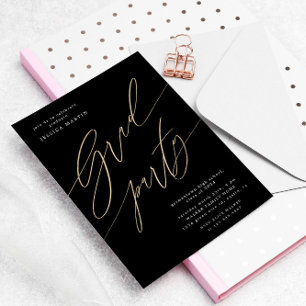 Elegant Typography Photo Graduation Party Invite