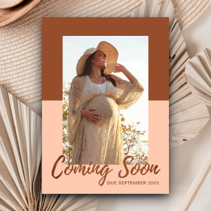 Elegant Typography Photo Pregnancy Announcement