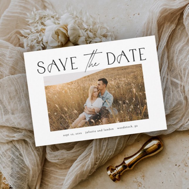 Elegant Typography Photo Wedding Save The Date (Creator Uploaded)