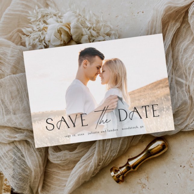 Elegant Typography Photo Wedding Save The Date (Creator Uploaded)