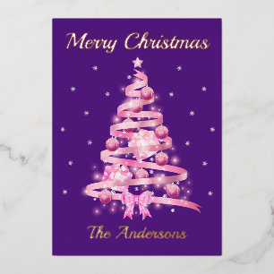 Elegant Typography Pink Christmas Name
