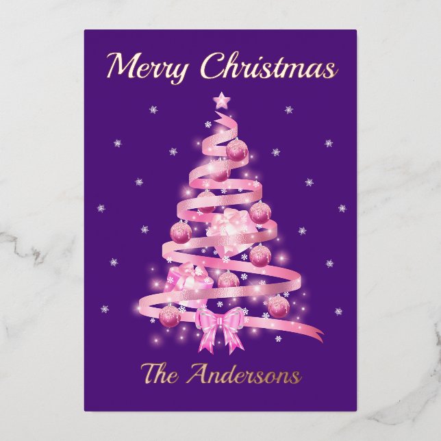 Elegant Typography Pink Christmas Name (Front)