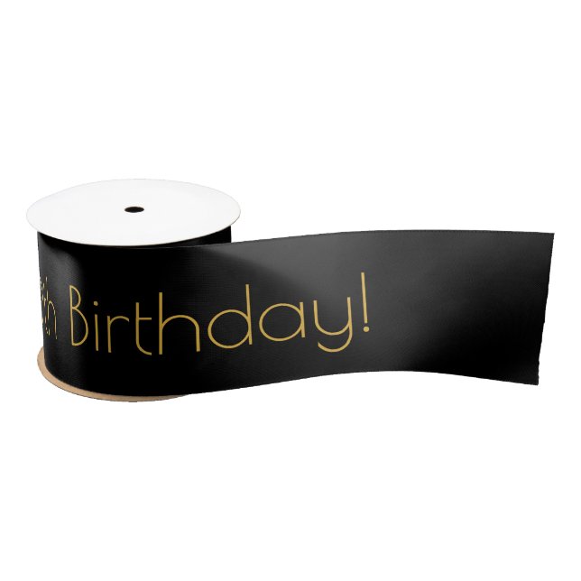 Elegant Typography Pop Fizz Clink Birthday Satin Ribbon (Spool)