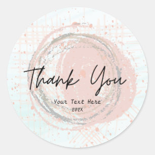 Elegant Typography Rose Gold Thank You Sticker