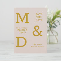 Elegant Typography Sand Wedding Save The Date